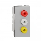 Розетка 3 RCA 1 модуль, алюминий, Unica New img