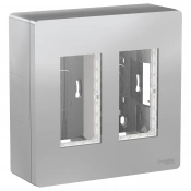 Блок открытой установки 2х2, алюминий, Unica System+ img