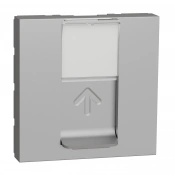 RJ45 накладка, 2 модуль, алюминий, Unica New img