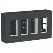 Блок открытой установки 4х2, антрацит, Unica System+ img