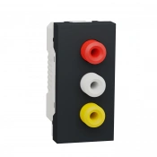 Розетка 3 RCA 1 модуль, антрацит, Unica New img