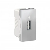 Коннектор USB 1 модуль, алюминий, Unica New img