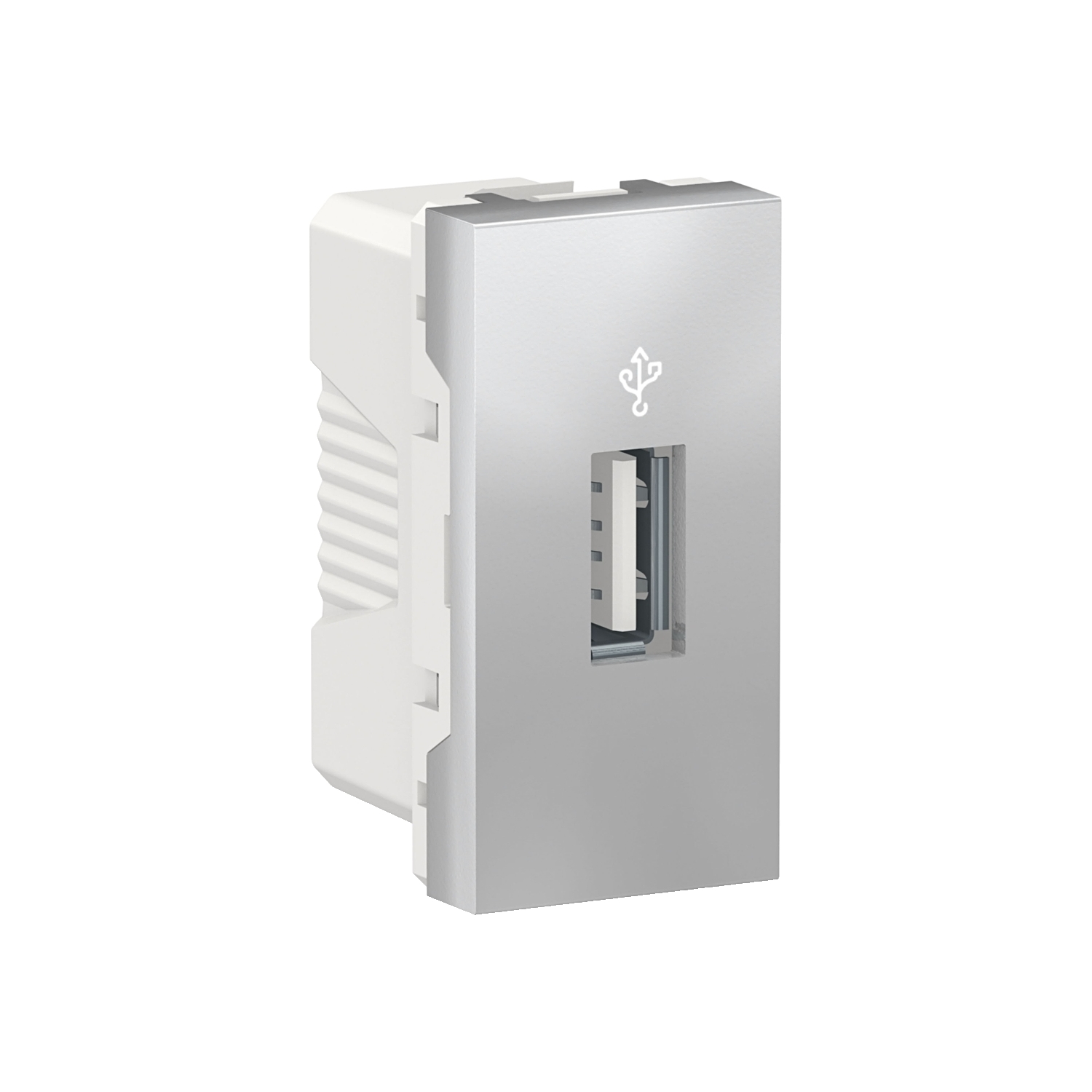 Конектор USB 1 модуль, алюміній, Unica New