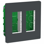 Блок скрытой установки 2х2, антрацит, Unica System+ img