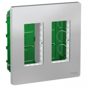 Блок скрытой установки 2х2, алюминий, Unica System+ img