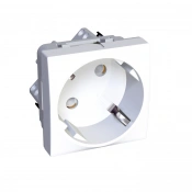 Розетка силовая 45° 2P+E Altira, 16A 250V ~ (AC), со шторками, с заземлением, белая img