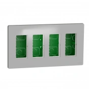 Блок скрытой установки 4х2, алюминий, Unica System+ img