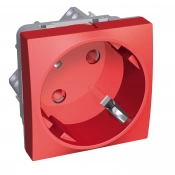 Розетка силовая 45° 2P+E Altira, 16A 250V ~ (AC), со шторками, с заземлением, красная img
